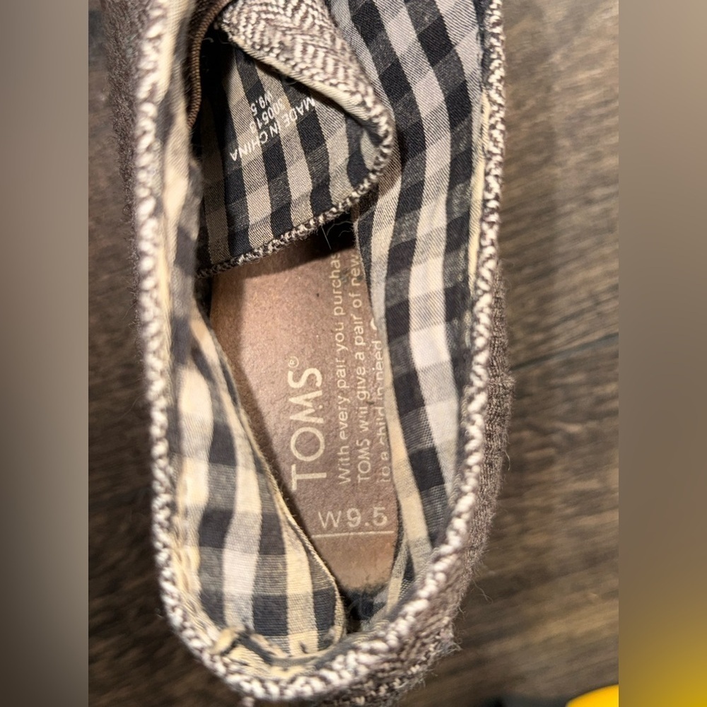 TOMS Women's Desert Wedge Ankle Booties Grey Tweed Knit Canvas Lace Up,Size 9.5 - Picture 6 of 7
